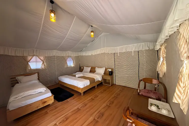 Triveni Tent 1 - Luxury camping tent with panoramic mountain views near Dehradun